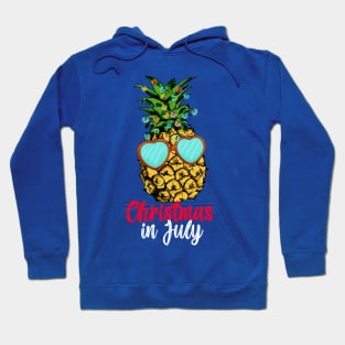 Christmas In July Pineapple Xmas Tree Summer Hoodie